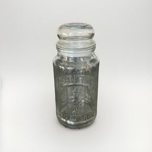 Vintage 1981‎ Planters Mr. Peanut Jar Canister Clear Glass Lid 75th Anniversary